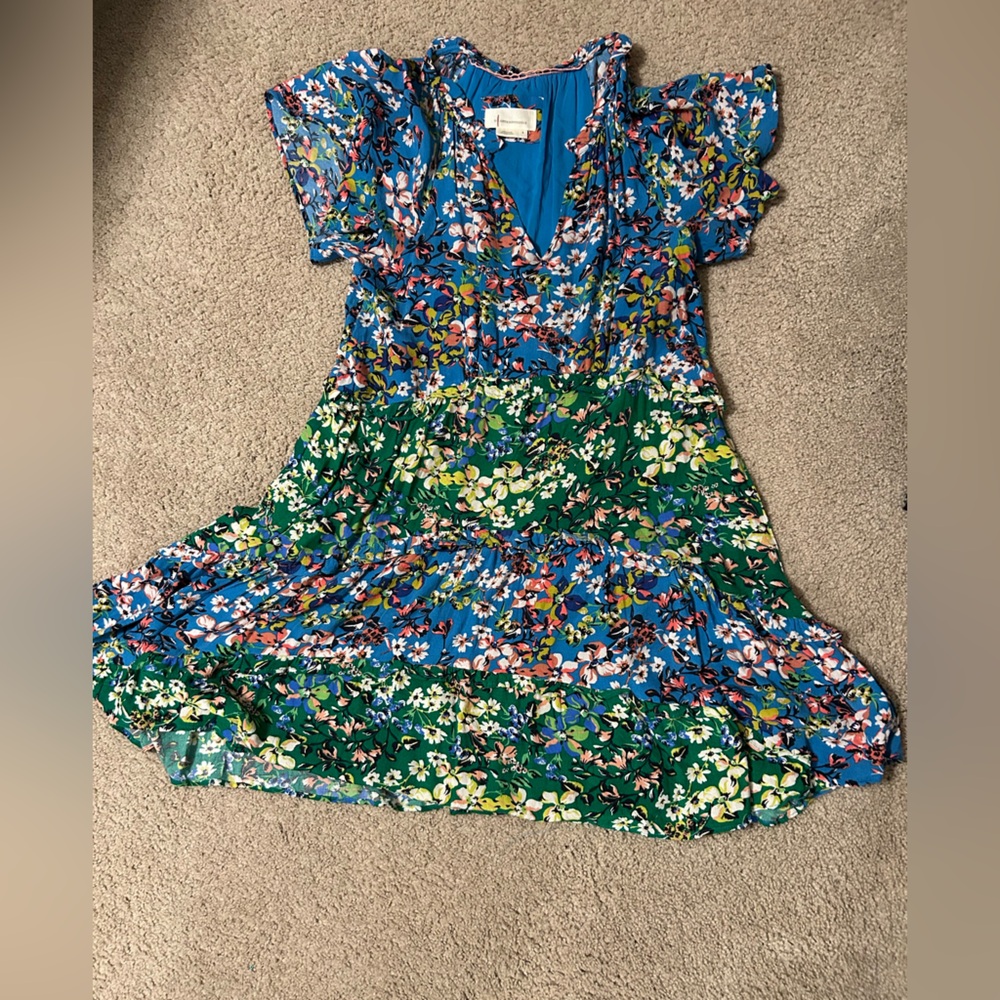 Anthropologie  Floral tiered Paneled Dress